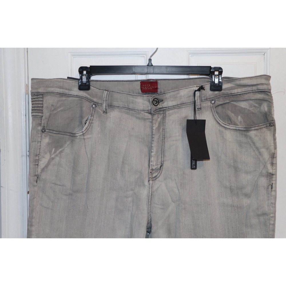 Truth Substance Men's Gray Moto Jeans - Picture 2 of 6